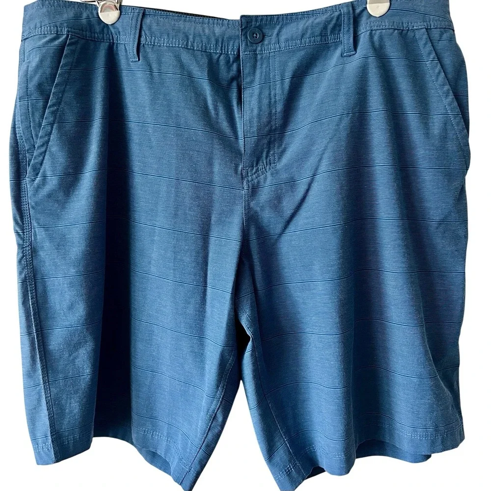 Hang Ten Mens Blue Striped Hybrid Boardwalk Shorts Size 40 Stretch‎ Quick Dry